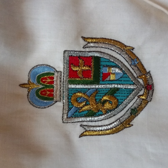 Vintage 90s Sailor Emborered Chrest Button-Up Shirt - Picture 2 of 5